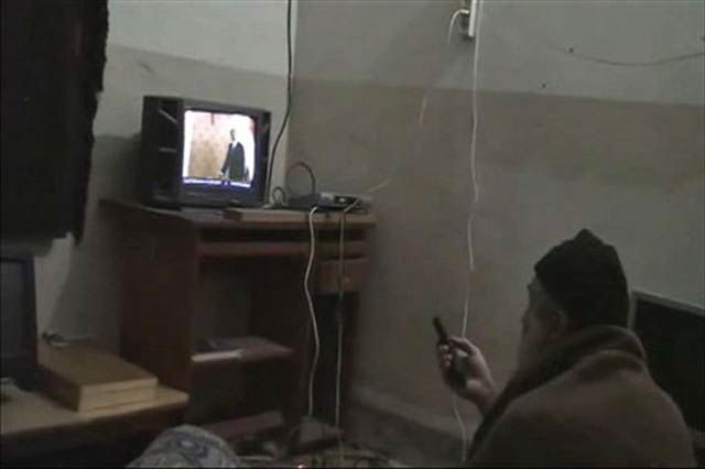 Osama watching TV...or maybe something more?